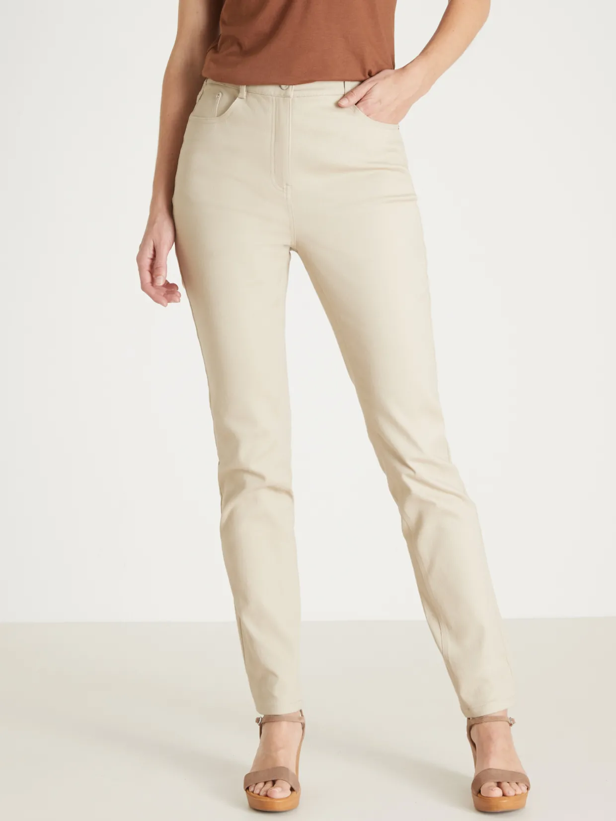 Femme Daxon Pantalon 5 poches coupe droite