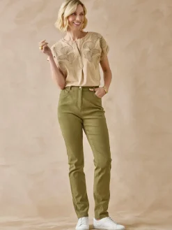 Femme Daxon Pantalon 5 poches coupe droite