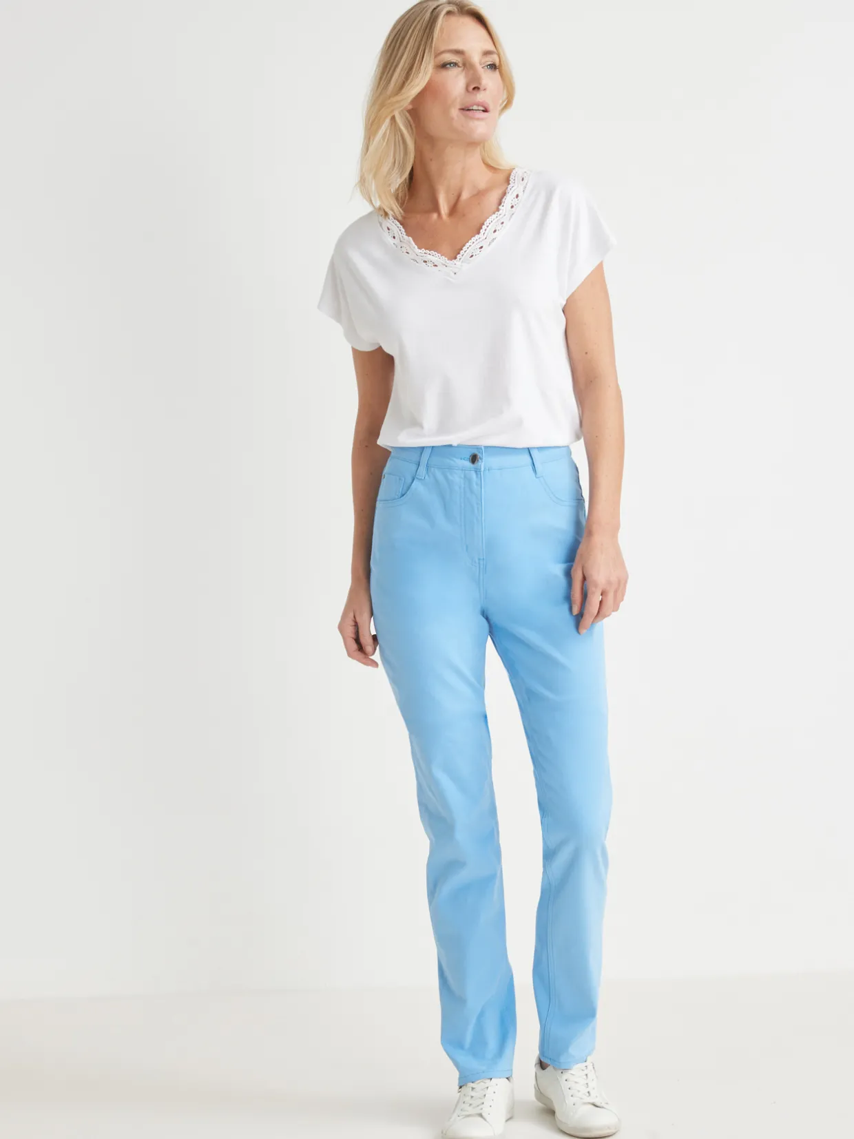 Femme Daxon Pantalon 5 poches coupe droite