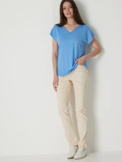 Femme Daxon Pantalon 5 poches taille haute