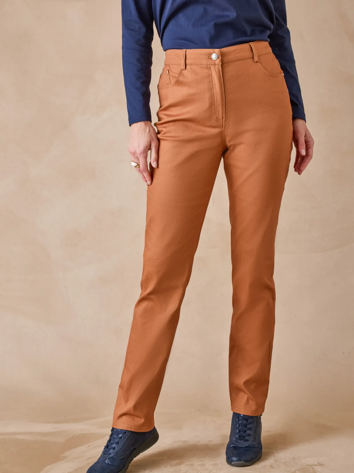 Femme Daxon Pantalon 5 poches taille haute