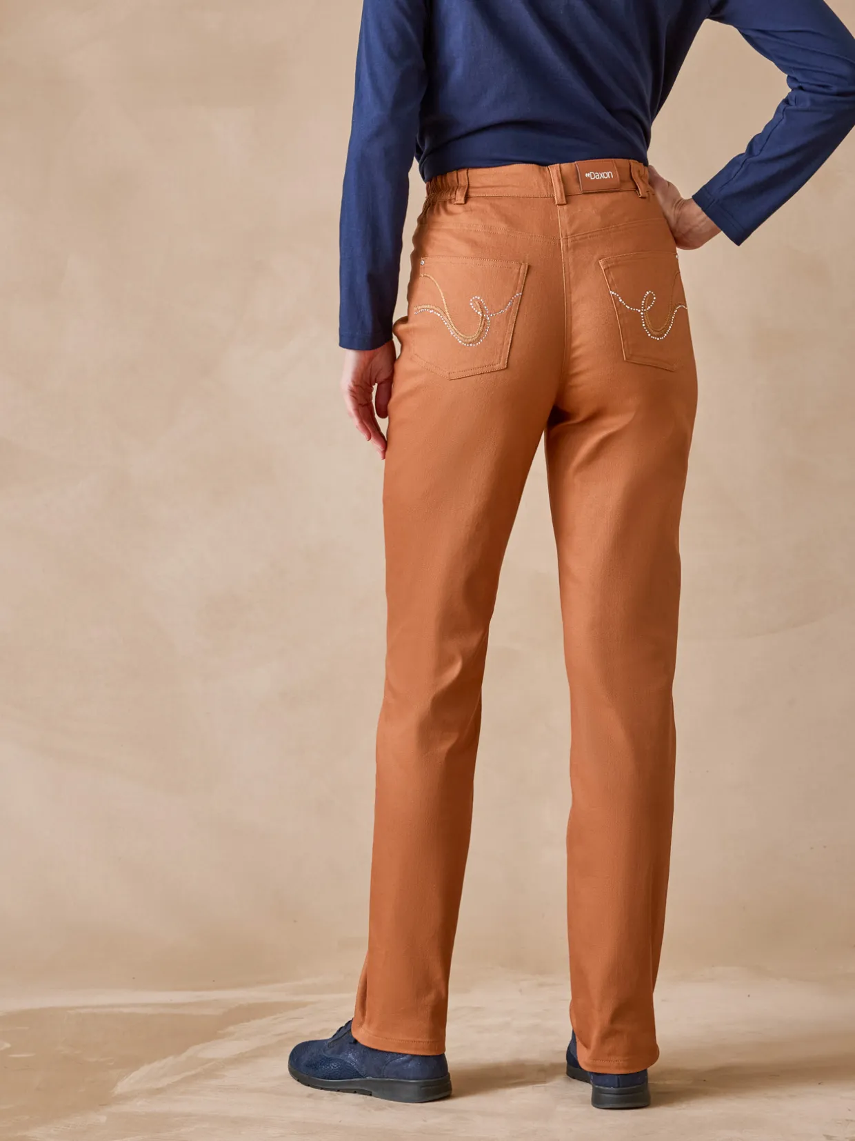 Femme Daxon Pantalon 5 poches taille haute