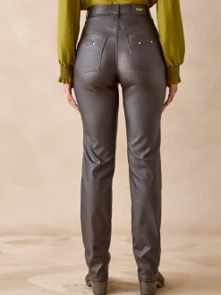 Femme Daxon Pantalon enduit taille haute