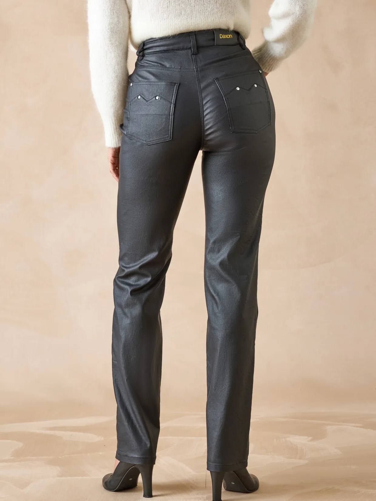Femme Daxon Pantalon enduit taille haute