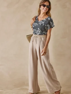 Femme Daxon Pantalon large aspect froissé