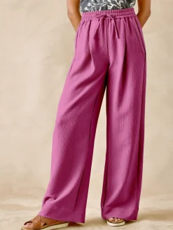 Femme Daxon Pantalon large aspect froissé