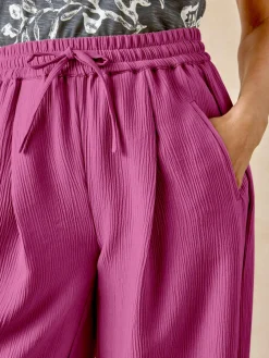 Femme Daxon Pantalon large aspect froissé