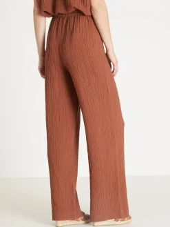 Femme Daxon Pantalon large en seersucker