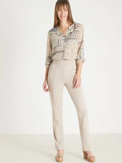 Femme Daxon Pantalon élastiqué en maille milano