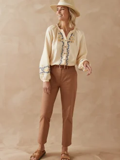 Femme Daxon Pantalon 7/8ème en toile extensible