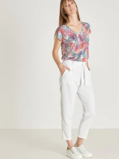 Femme Daxon Pantalon raccourci élastiqué