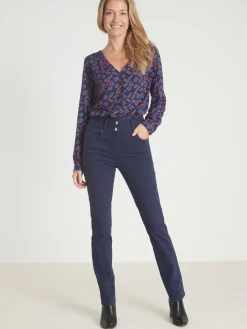 Femme Daxon Pantalon taille haute coupe droite