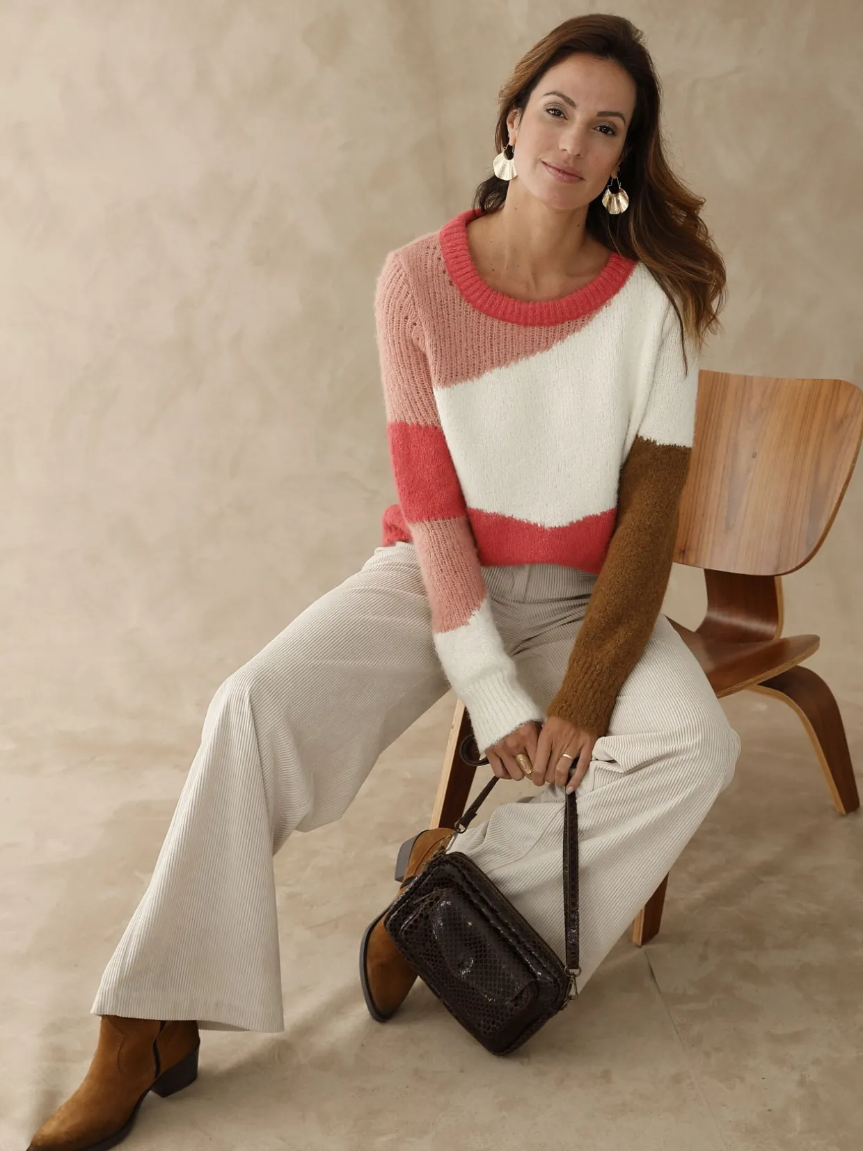 Femme Daxon Pantalon évasé en velours côtelé