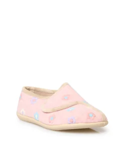 Femme Pédiconfort Pantoufles à scratch broderies fleurs