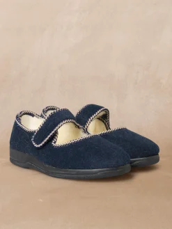 Femme Pédiconfort Pantoufles babies fourrées à scratch