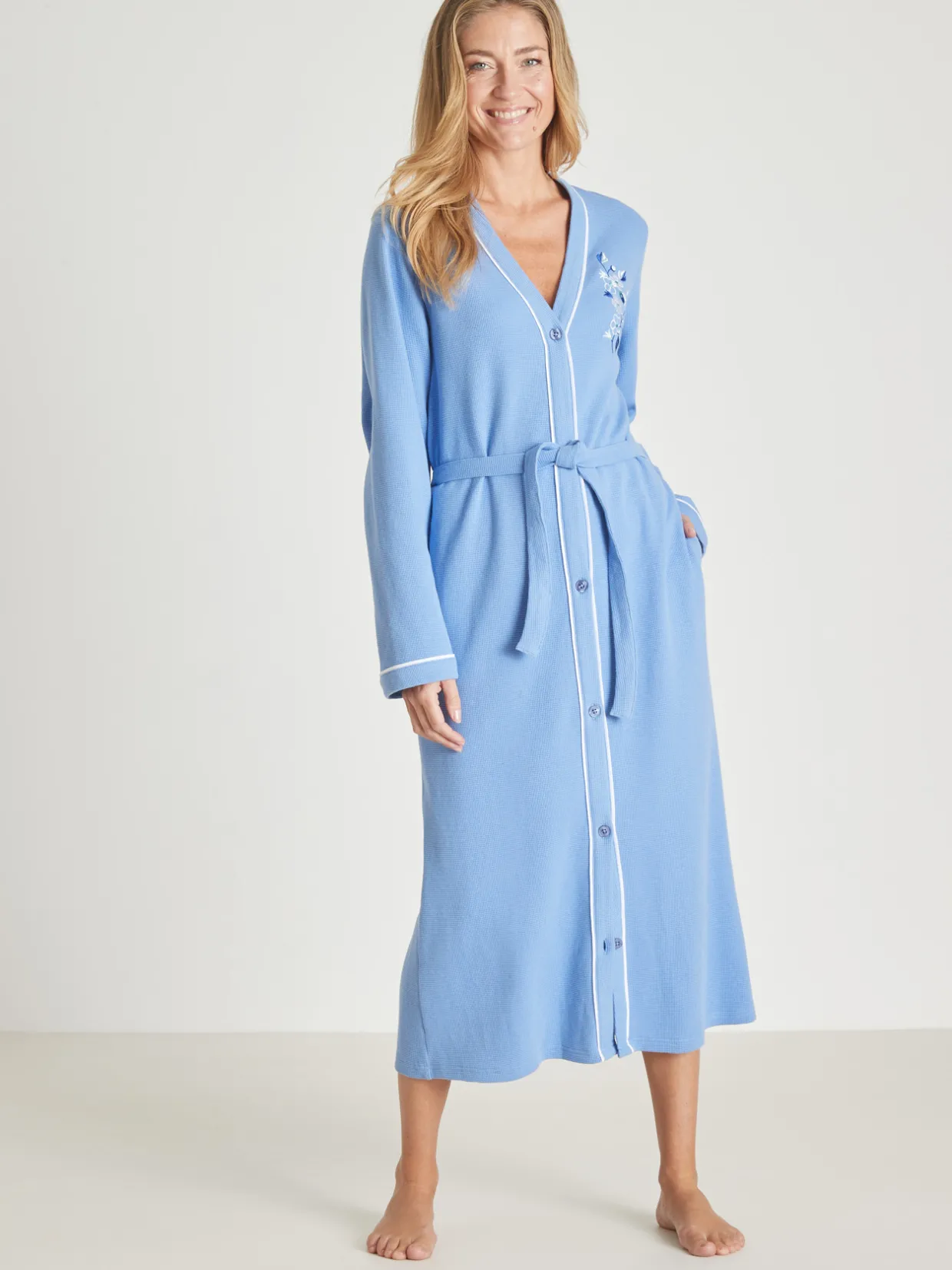 Daxon Peignoir en maille nid d'abeille