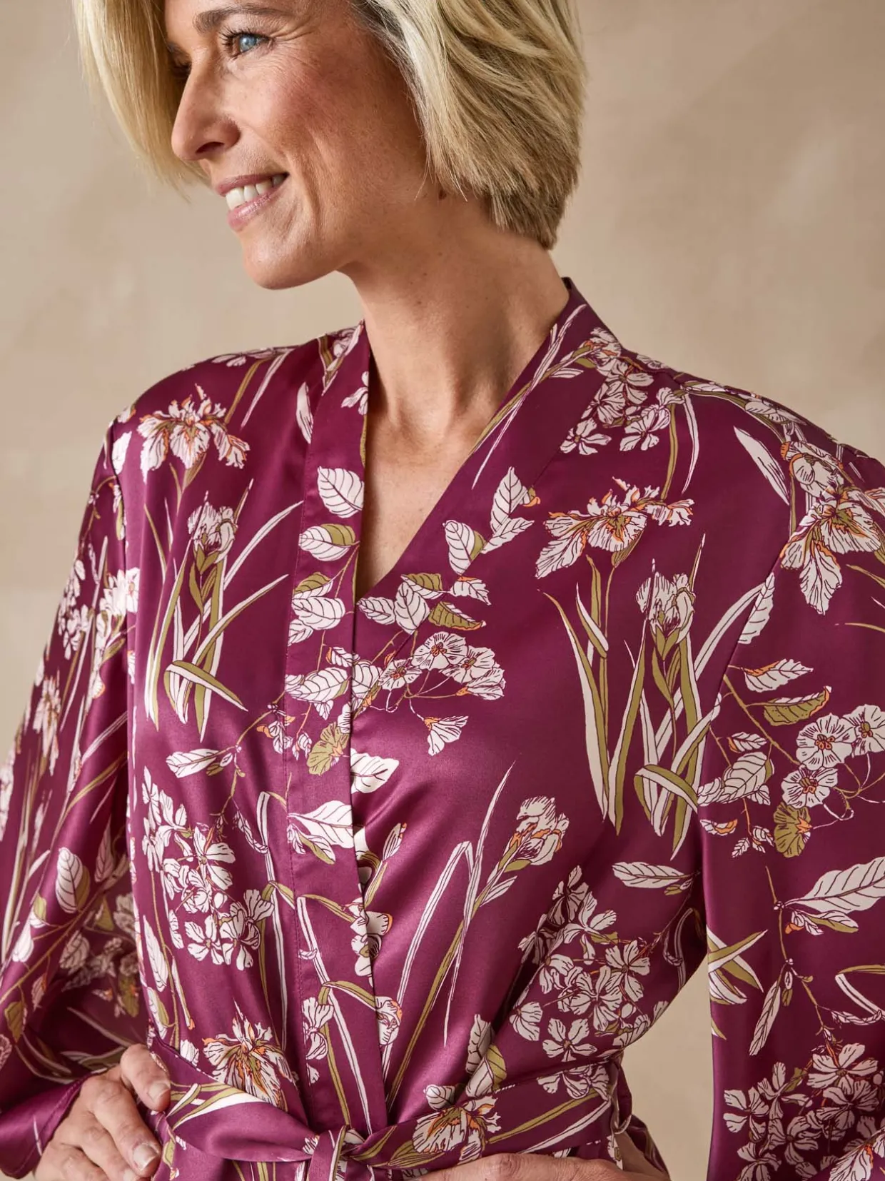 Daxon Peignoir kimono en satin