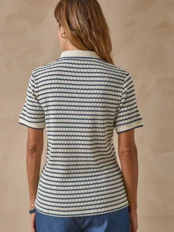 Femme Daxon Polo en maille jacquard fantaisie
