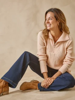 Femme Daxon Pull à col camionneur zippé