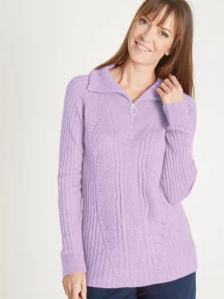 Femme Daxon Pull à col camionneur zippé