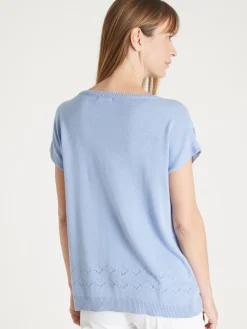 Femme Daxon Pull ajouré manches T