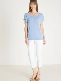 Femme Daxon Pull ajouré manches T