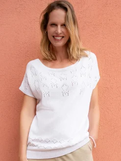 Femme Daxon Pull ajouré manches T