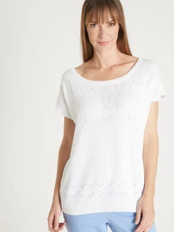 Femme Daxon Pull ajouré manches T