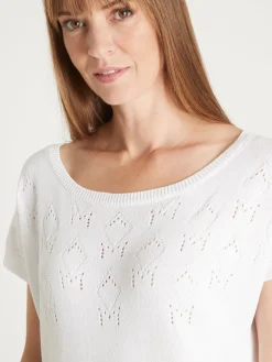Femme Daxon Pull ajouré manches T