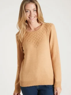 Femme Daxon Pull avec jeu de maille pointelle