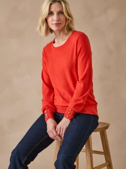 Femme Daxon Pull boutons-bijoux aux manches