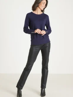 Femme Daxon Pull boutons-bijoux aux manches