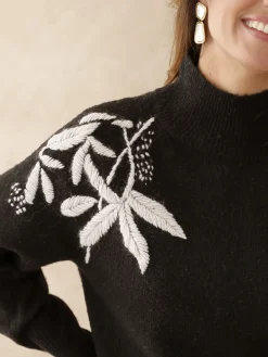 Femme Daxon Pull brodé col montant