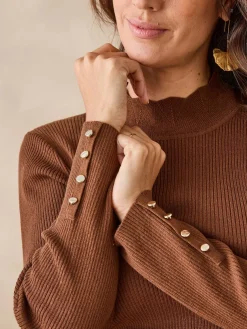 Femme Daxon Pull col montant avec laine