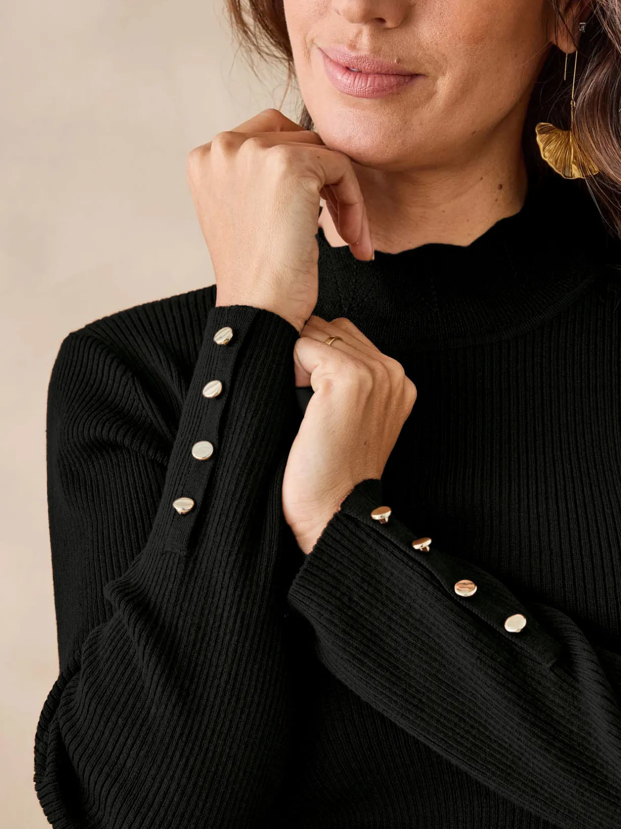 Femme Daxon Pull col montant avec laine