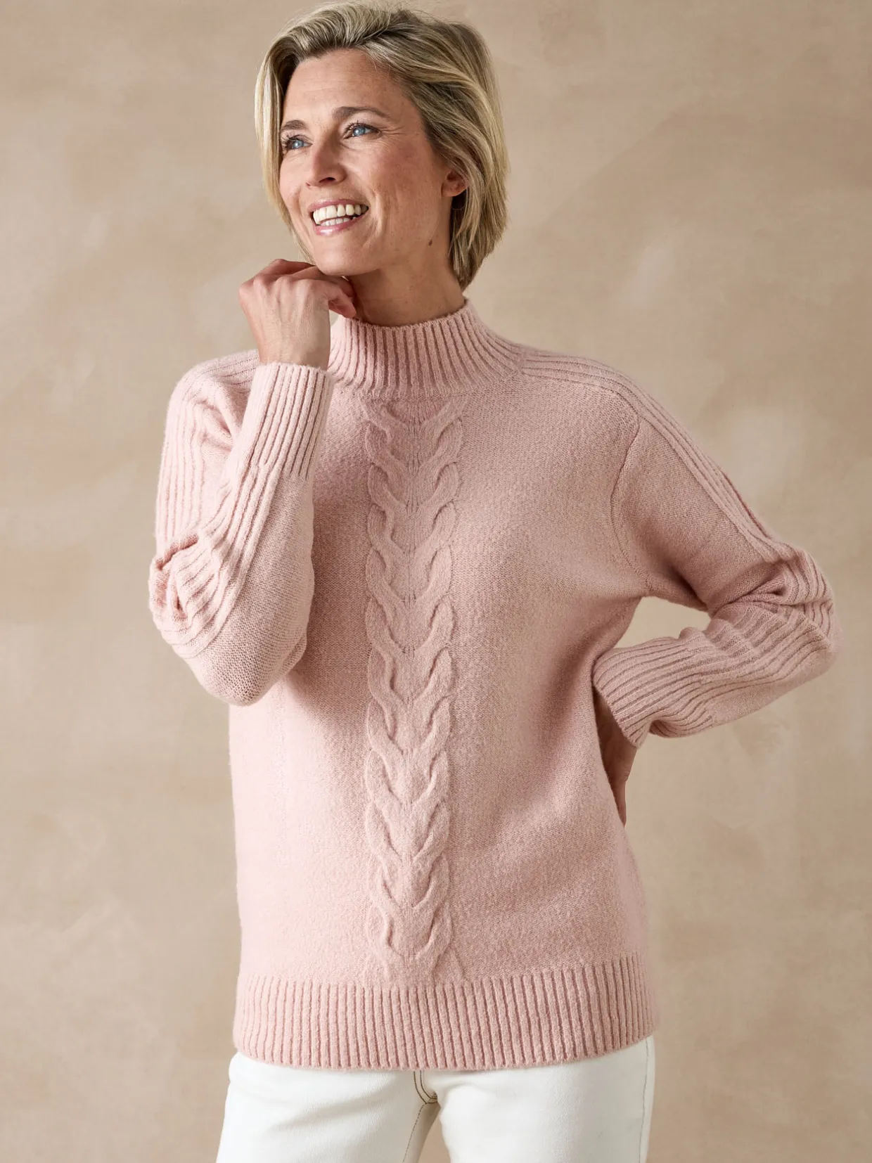 Femme Daxon Pull col montant en jersey envers