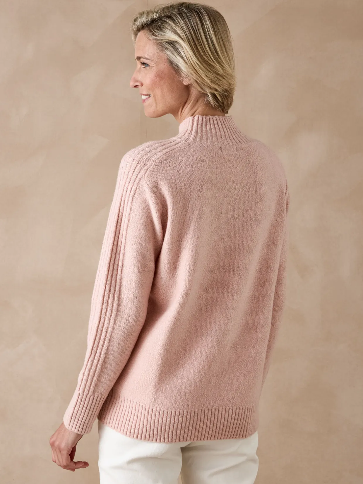 Femme Daxon Pull col montant en jersey envers