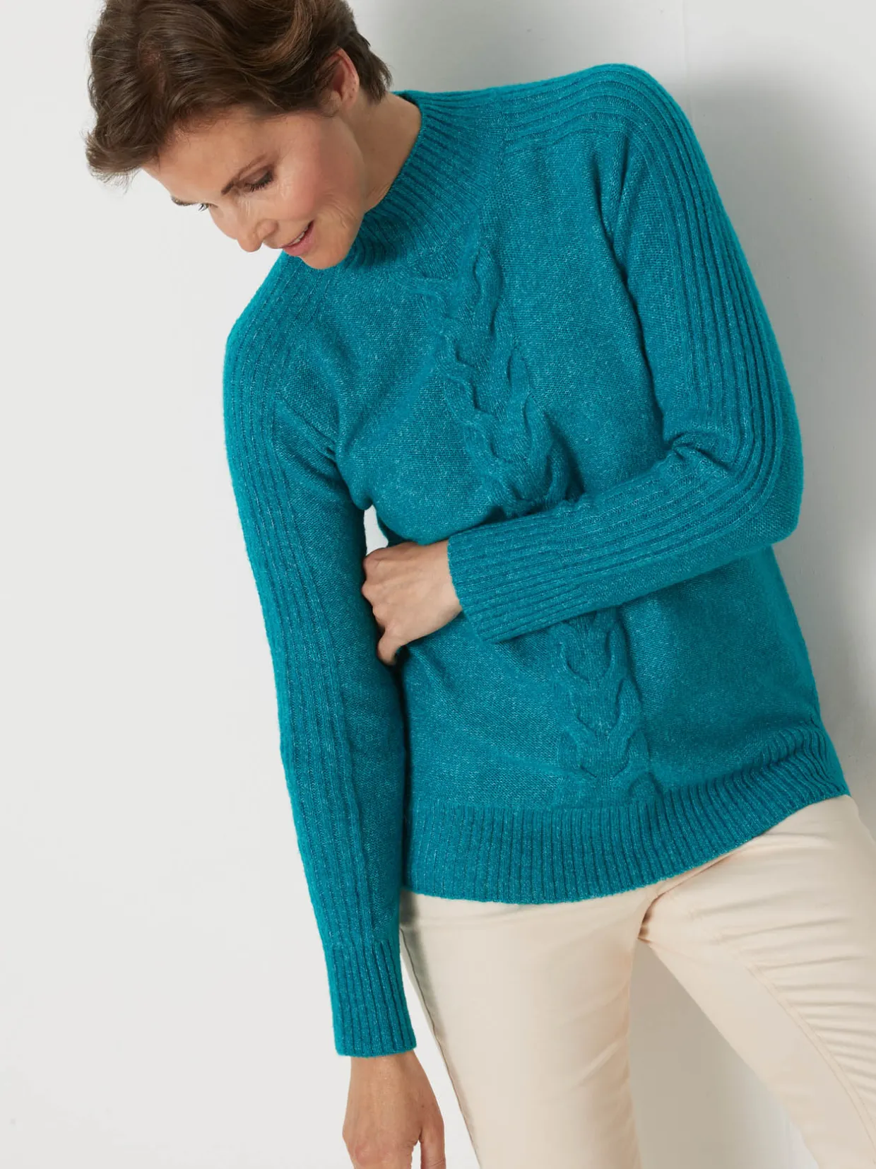 Femme Daxon Pull col montant en jersey envers