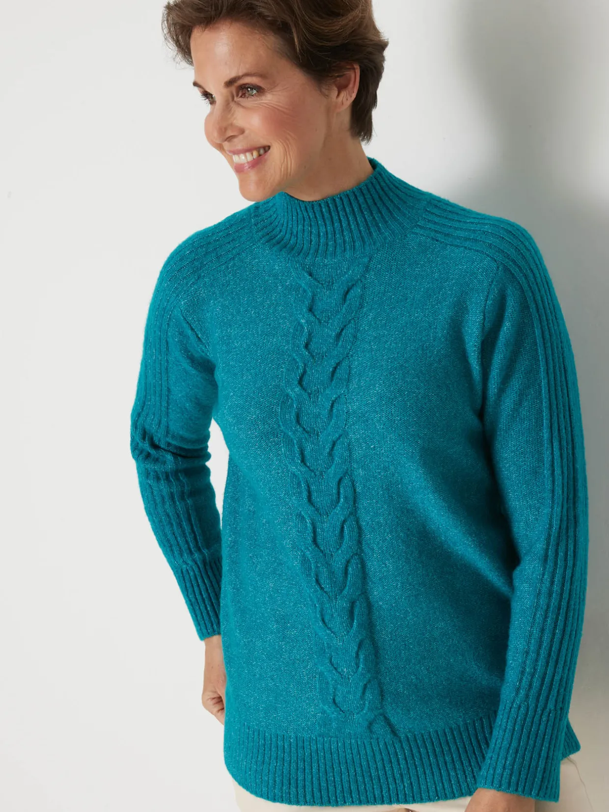 Femme Daxon Pull col montant en jersey envers