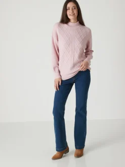 Femme Daxon Pull col montant maille fantaisie