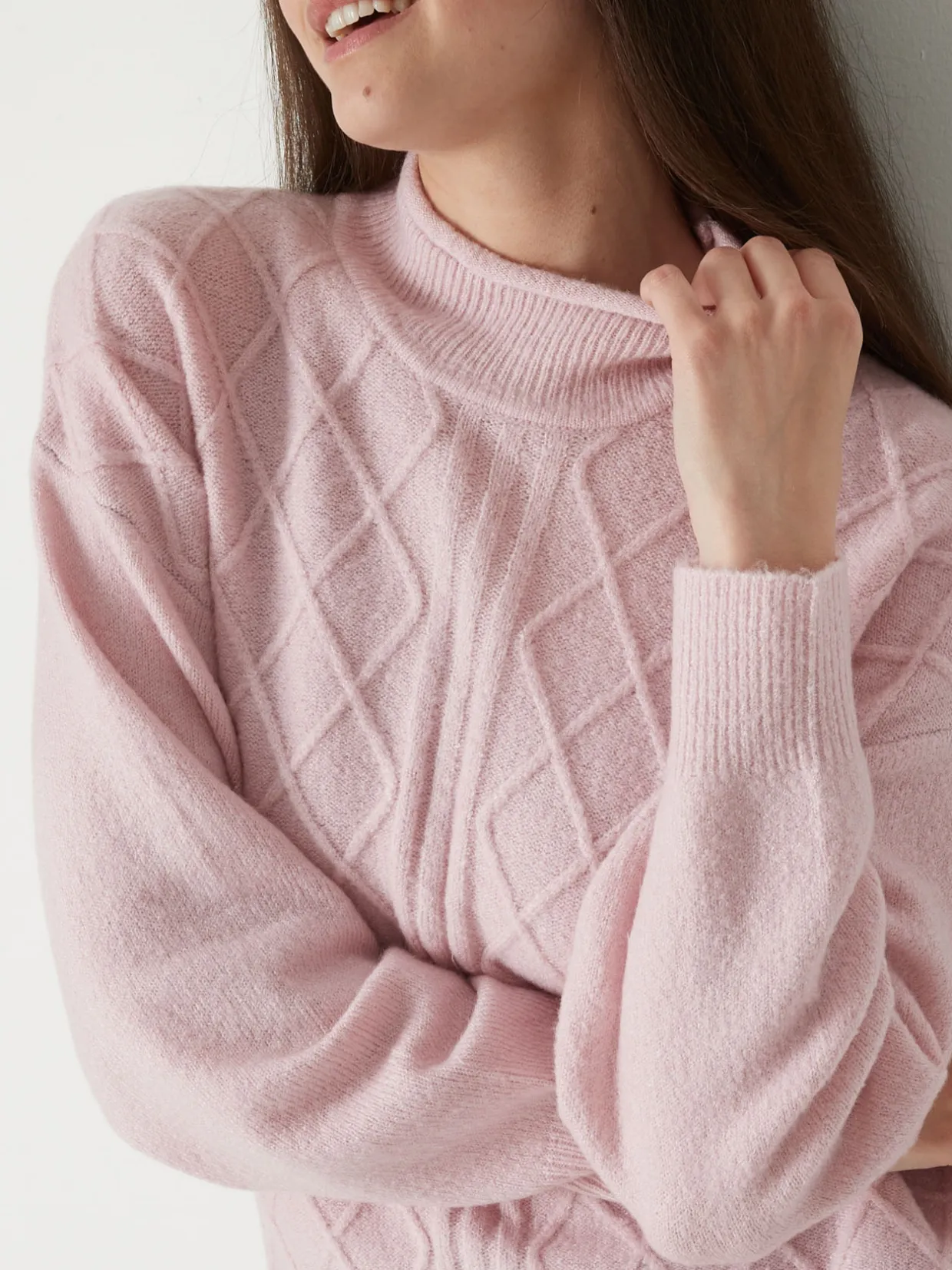 Femme Daxon Pull col montant maille fantaisie