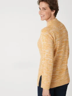 Femme Daxon Pull col montant maille torsadée