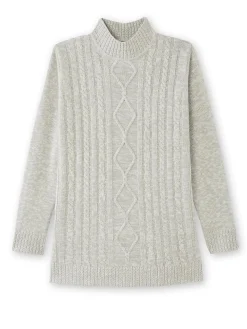 Femme Daxon Pull col montant maille torsadée