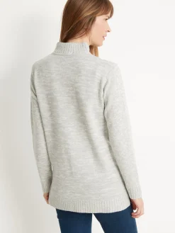 Femme Daxon Pull col montant maille torsadée