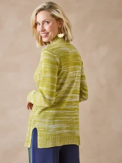 Femme Daxon Pull col montant maille torsadée