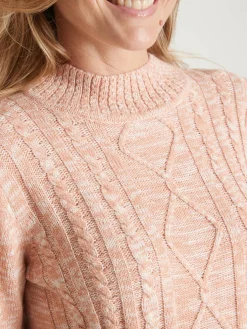 Femme Daxon Pull col montant maille torsadée