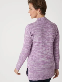 Femme Daxon Pull col montant maille torsadée