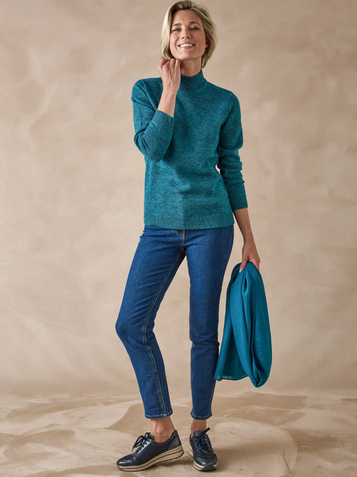 Femme Daxon Pull col montant manches longues