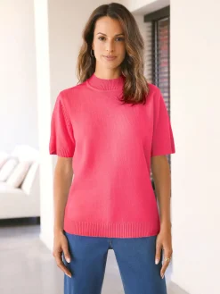 Femme Daxon Pull col montant manches courtes