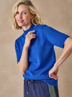 Femme Daxon Pull col montant manches courtes